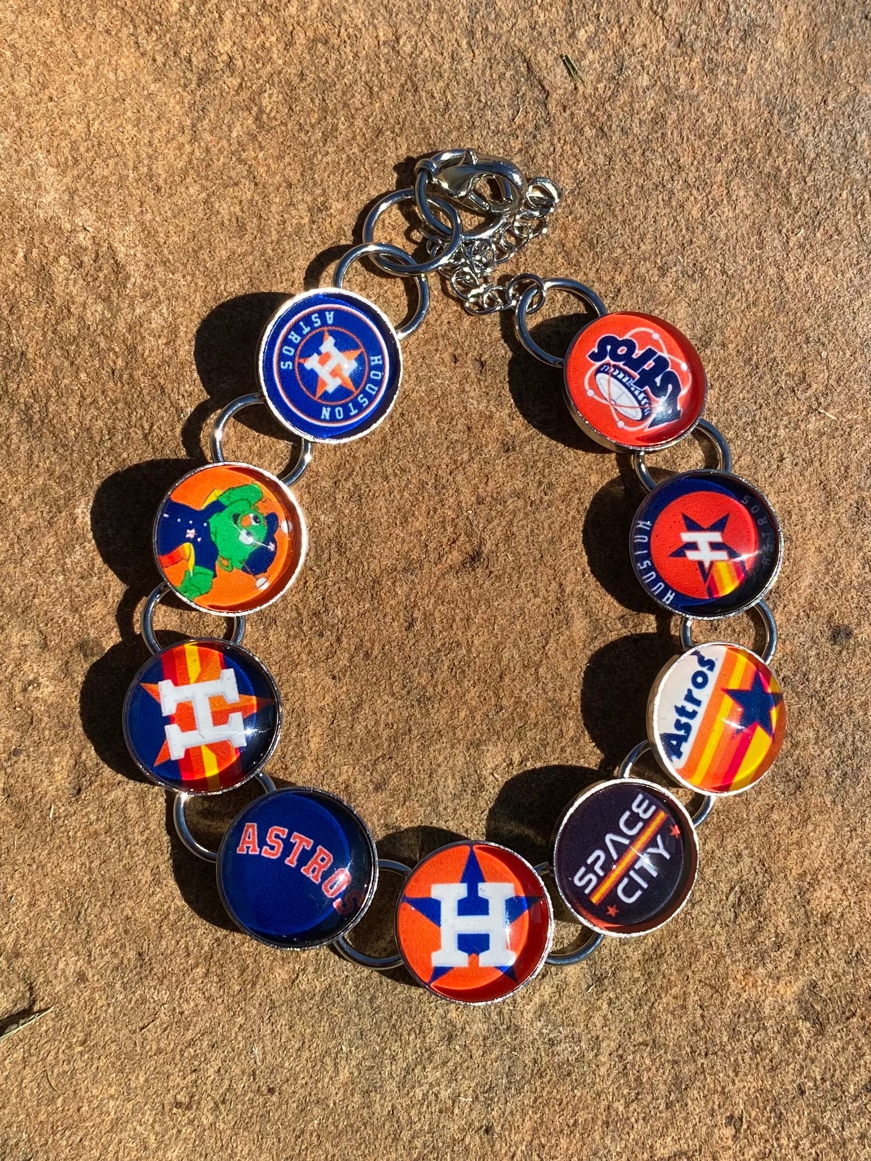 Rustic Cuff MLB Amanda Silicone Gold Bracelet - Houston Astros