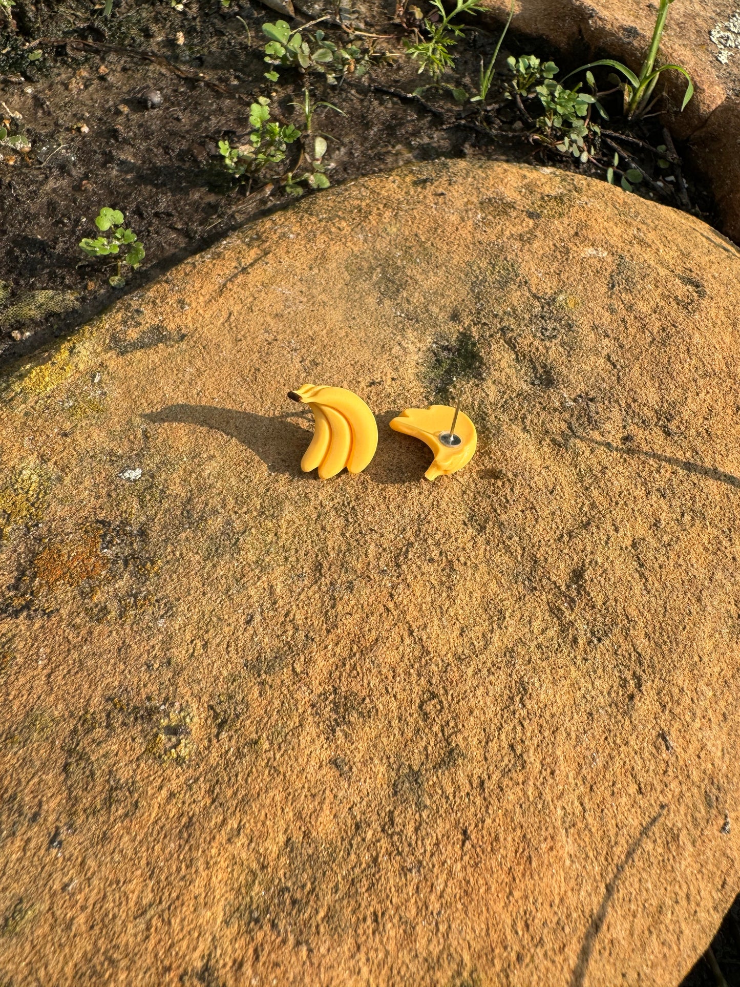 Yellow Banana Fruit Stud Post Earrings Gift