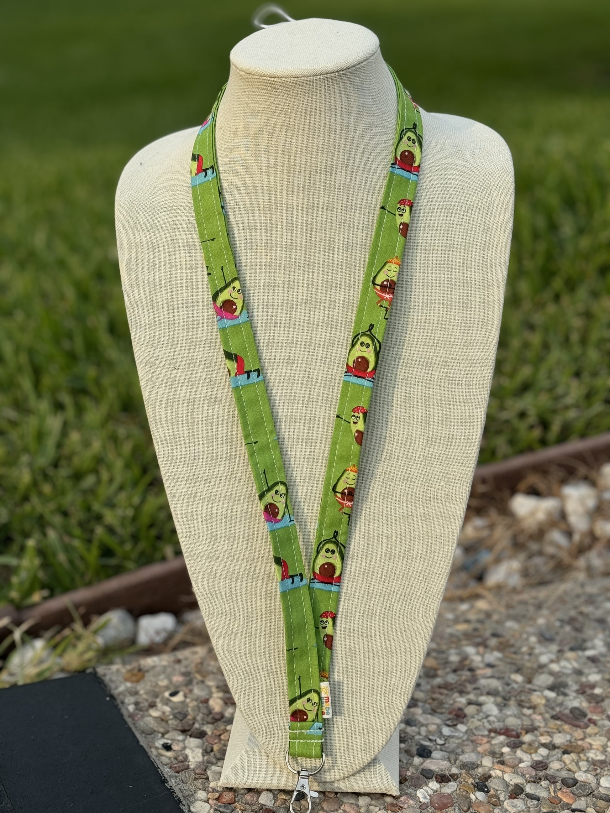 Avocado Yoga Lanyard Keychain Badge ID Holder