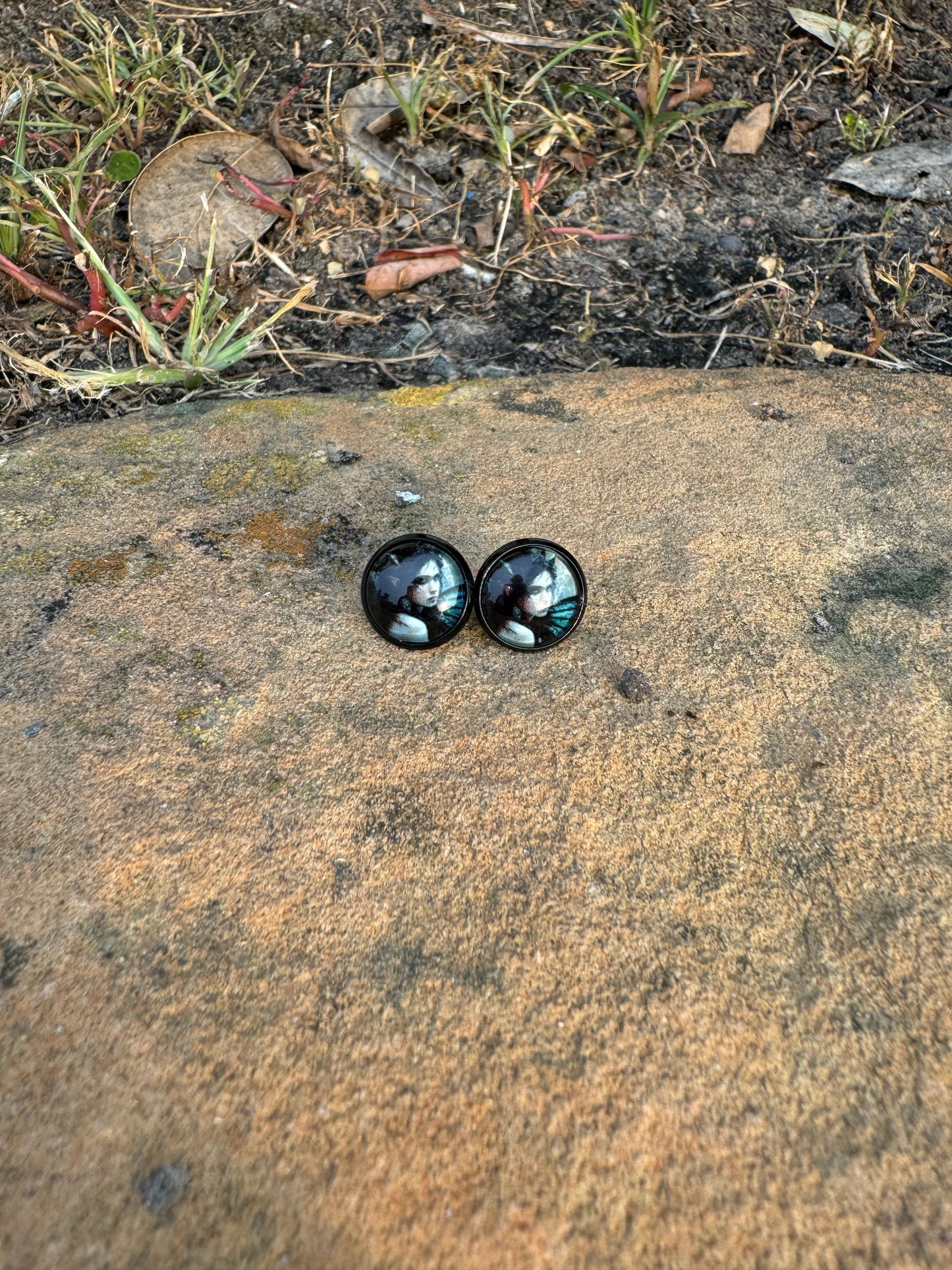 Dark Fairy Gothic Fantasy Stud Earrings