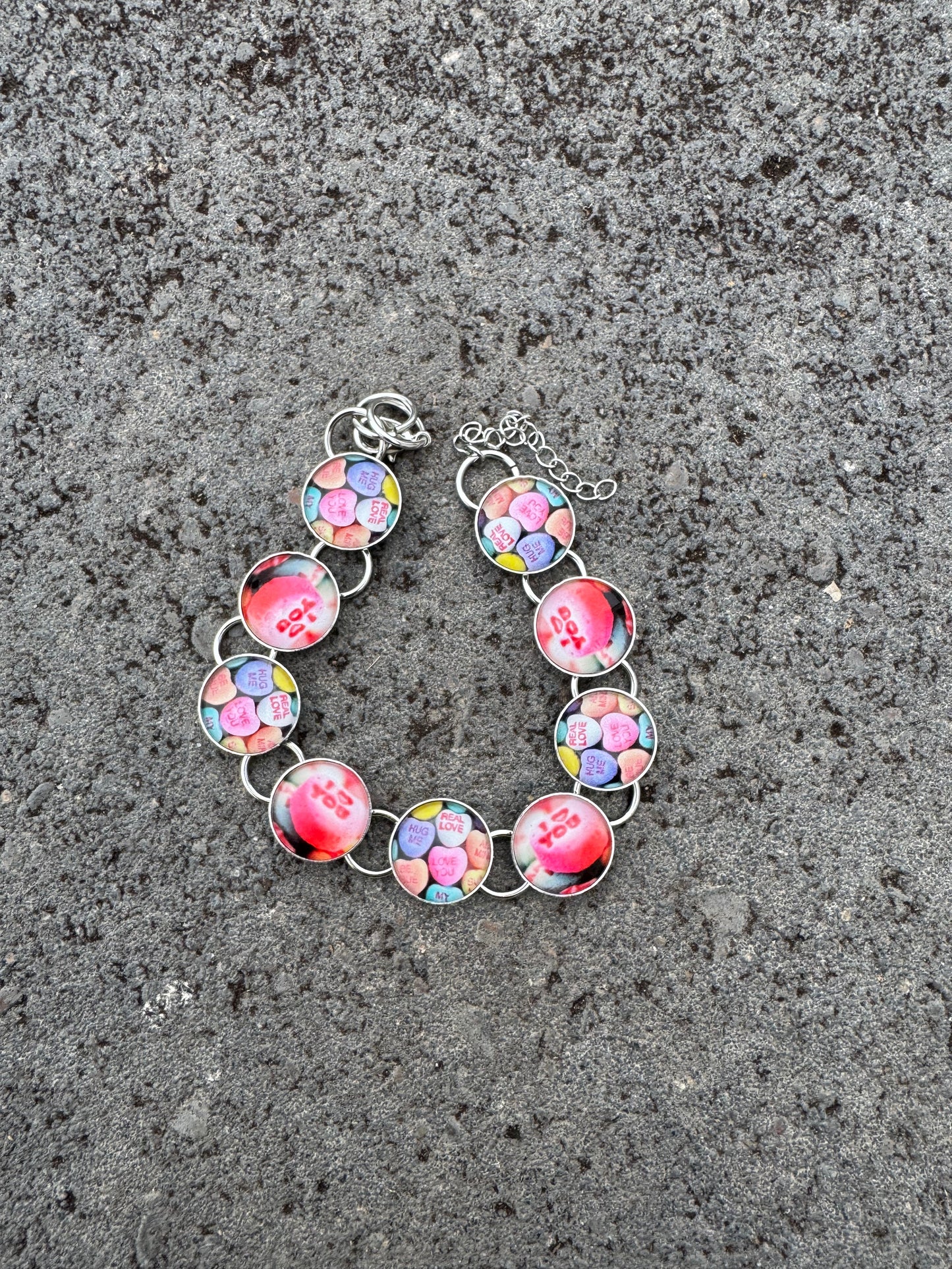 Conversation Hearts Bezel Bracelet