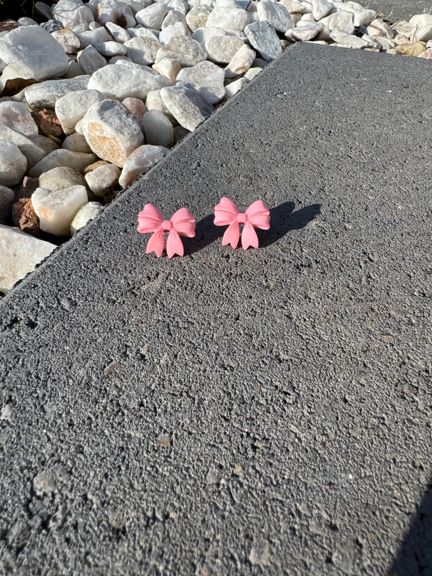 Pink Posey Bow Stud Earrings Bow Post Earrings