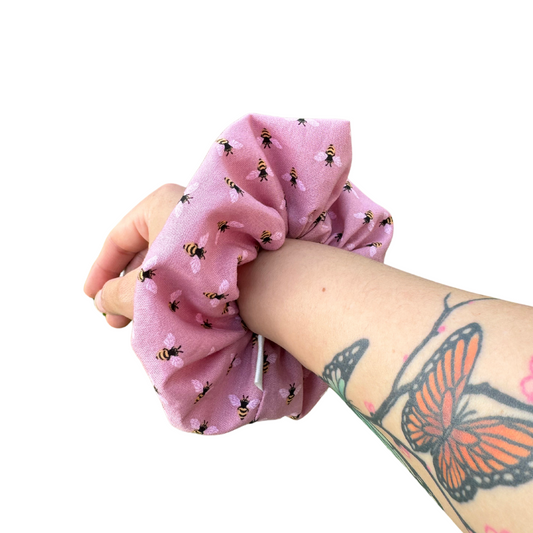 Pink Bee Womens Scrunchie Hair Tie Ponytail