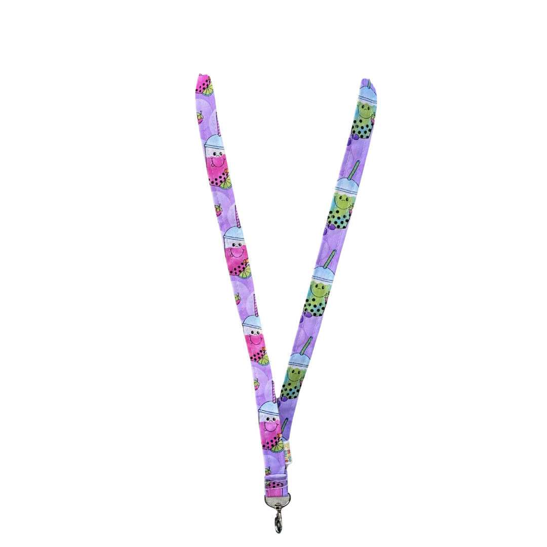 Boba Tea Drink Keychain Lanyard Badge ID holder Key chain