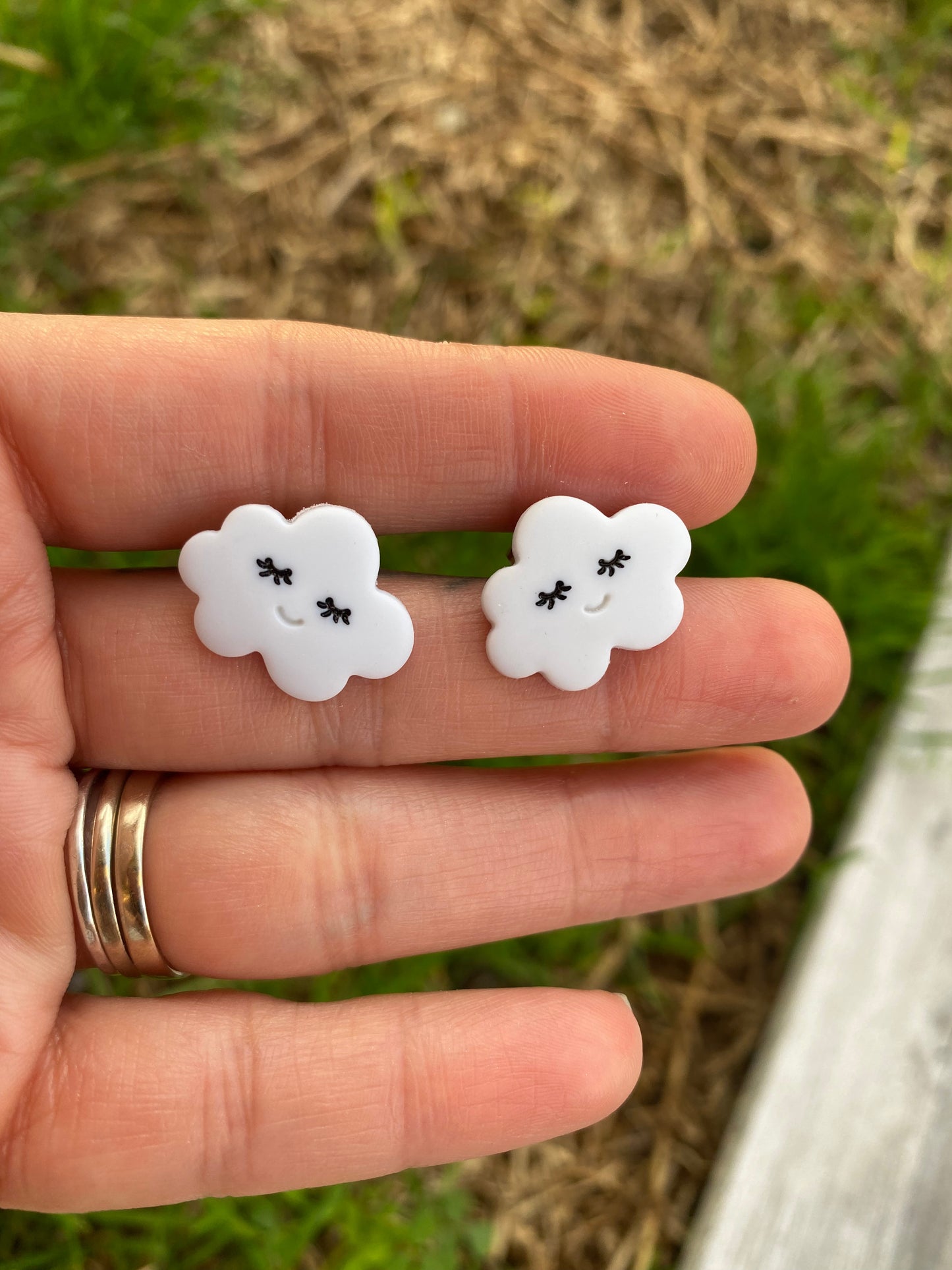 Cloud White Sky Stud Earrings Gift