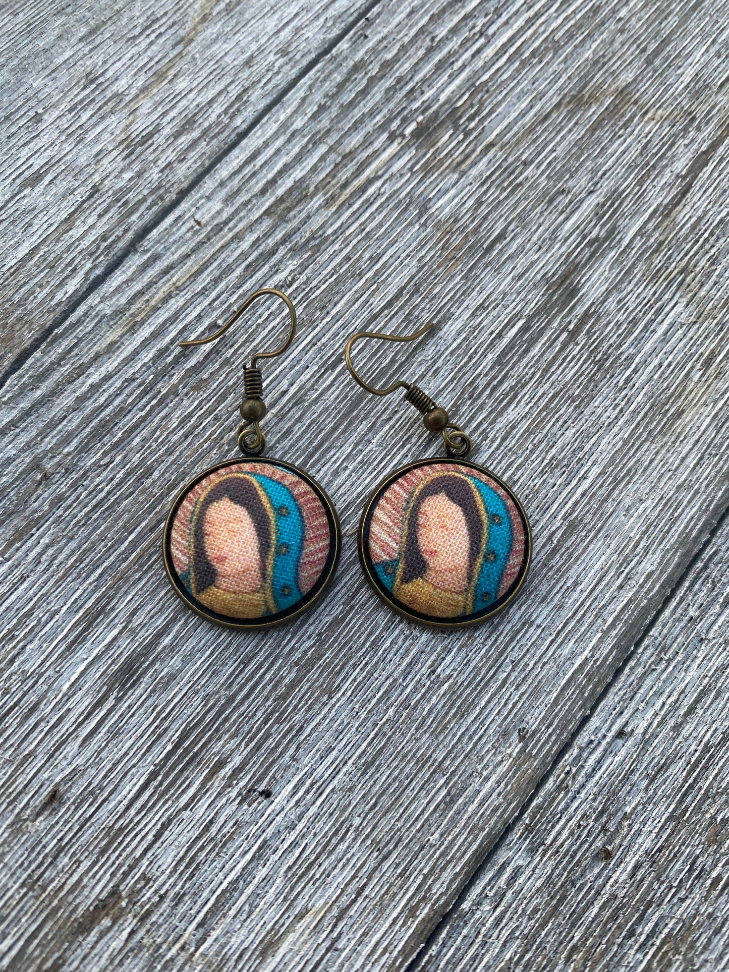 Lady Guadalupe Virgin Mary earrings gift